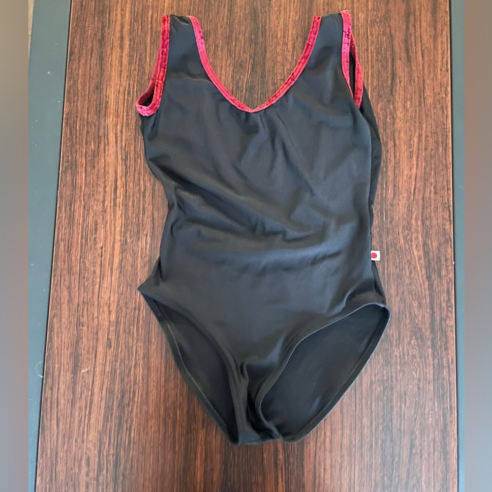 black w red velvet trim and black mesh